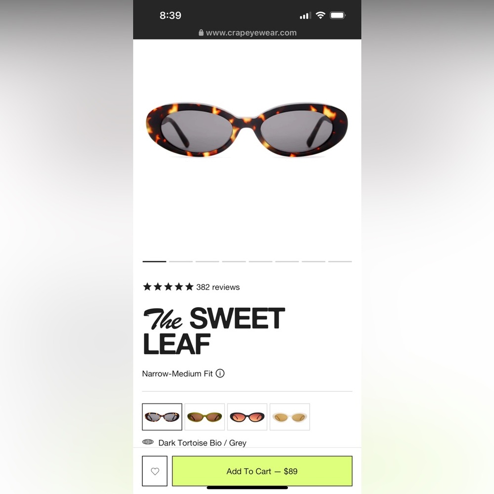 Crap eyewear the sweet leaf sunglasses dark tortoise